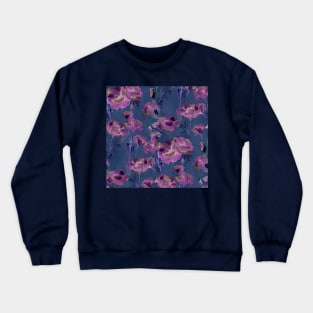 Blue Watercolor Floral Crewneck Sweatshirt